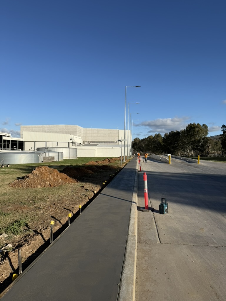 Newly finished concrete pathway